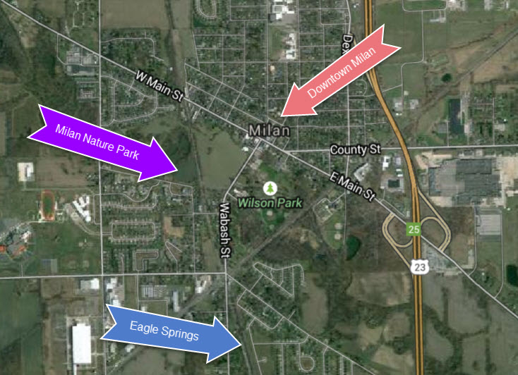 google map to eagle springs milan mi